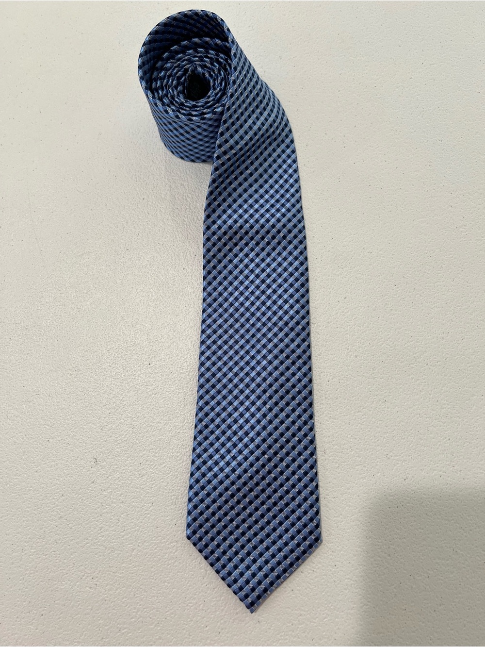 Michael kors  Men's Blue Check Pattern Silk Tie